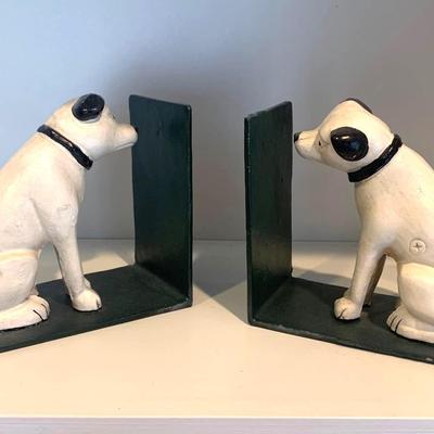 Metal Bookends - Nipper RCA Victrola Dogs