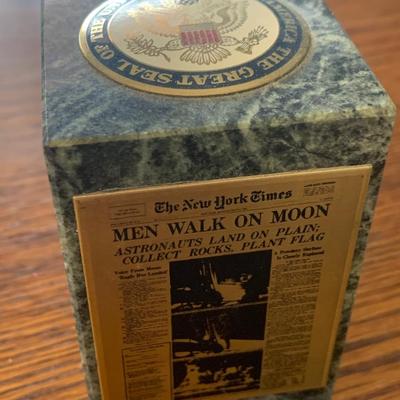 Moon Walk Presidential Seal Paper Weight