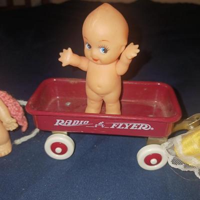 SMALL RADIO FLYER, PEE WEES DOLL AND MORE