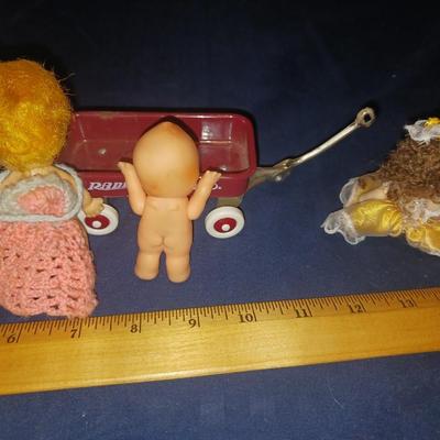 SMALL RADIO FLYER, PEE WEES DOLL AND MORE