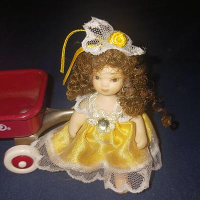 SMALL RADIO FLYER, PEE WEES DOLL AND MORE