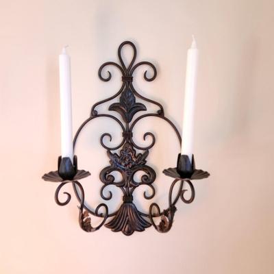 Pair Metal Wall Candle Holder Sconces 18x13