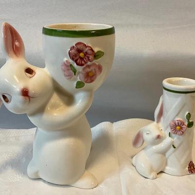 Vintage Avon Bunny candle holders 1981
