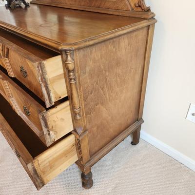 Antique 3 Drawer Chest Dresser with Mirror 50x21x72