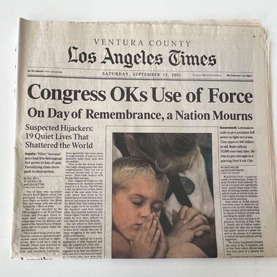 LA Times 9/15/01- Congress use of Force