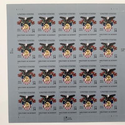 United States Military Academy - West Point #3560 Pane of 20 x 34 cents US Postage Stamps