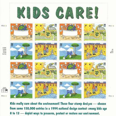 Kids Care Earth Day Stamps