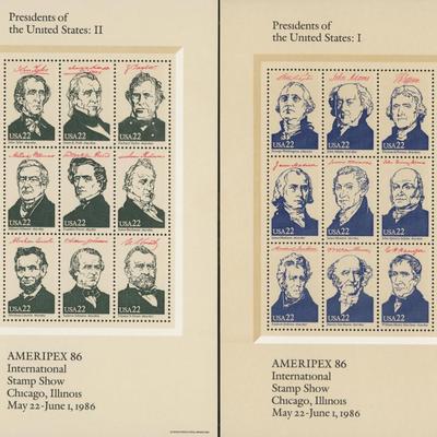 1986 Ameripex '86 Presidents of the United States, sheet set