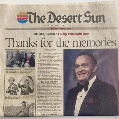 The Desert Sun Bob Hope commemorative  original 2003 vintage newspaper 