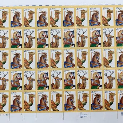 1988 50x25c Carousel Animal Stamps
