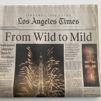 Los Angeles Times Extra original  millennial date change newspaper Jan 1 2000