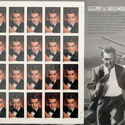 USPS Cary Grant Legends of Hollywood Sheet of Twenty 37 Cent Stamps Scott 3692