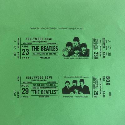Beatles reproduction concert ticket album prop