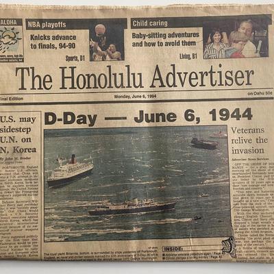 The Honolulu Advertiser D-Day 50th year commemorative issue original 1994 vintage newspaper 