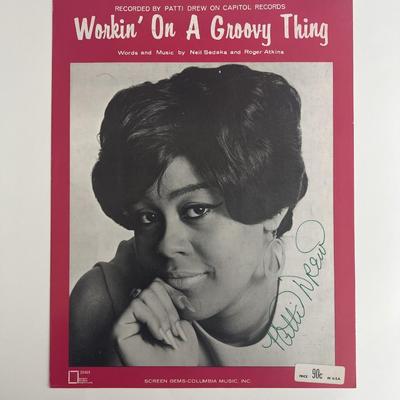 Workin' on a Groovy Thing Patti Drew signed sheet music