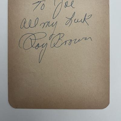 Roy Brown signed note