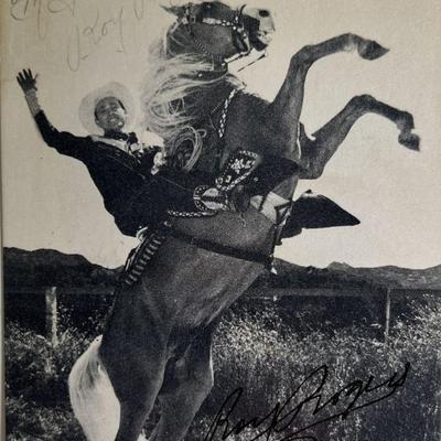 Roy Rogers signed postcard