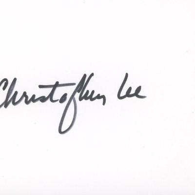 Christopher Lee signature cut. GFA Authenticated