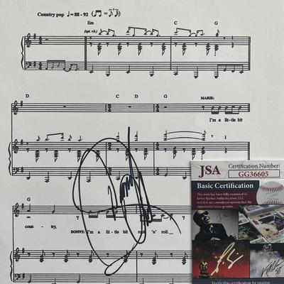 Donnie Osmond A Little Bit Country signed sheet music. JSA