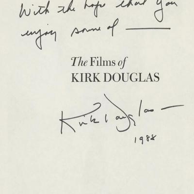 The Films of Kirk Douglas program cover autographed and inscribed by Kirk Douglas. GFA Authenticated