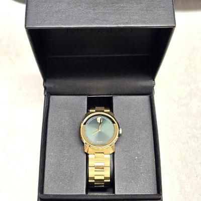 Green and Gold Movado Bold Watch with Box