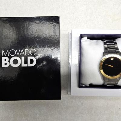 Silver and Gold Movado Bold Watch with Box