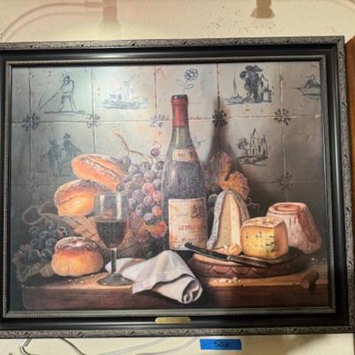 WINE BOTTLE AND CHEESE ARTWORK