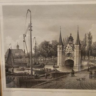 Three Prints of Dutch Ports & Sailing Ships (L-JS)