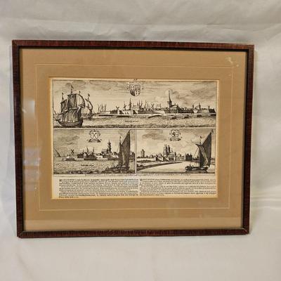 Three Prints of Dutch Ports & Sailing Ships (L-JS)