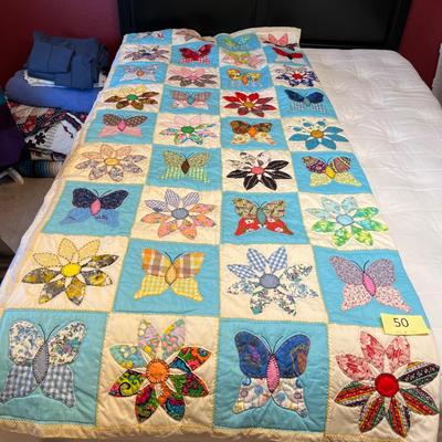 60s Butterfly & Flower quilt