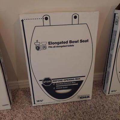 Three Kohler Elongated Toilet Bowl Seats (BSR-BBL)