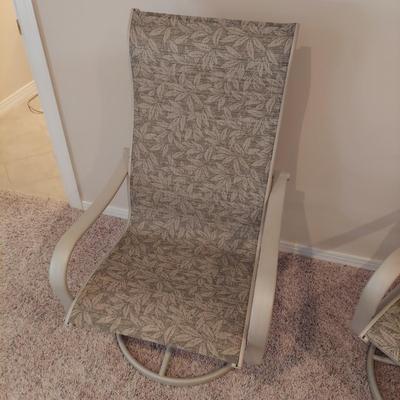 Two Tropitone Swivel Patio Chairs (BSR-BBL)