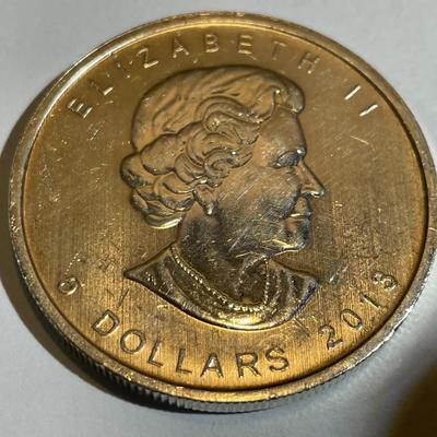 Canada 2013 Maple Leaf $5 Coin. 9999 Silver 1 Oz Troy - 25th Anniversary Bullion Coin.