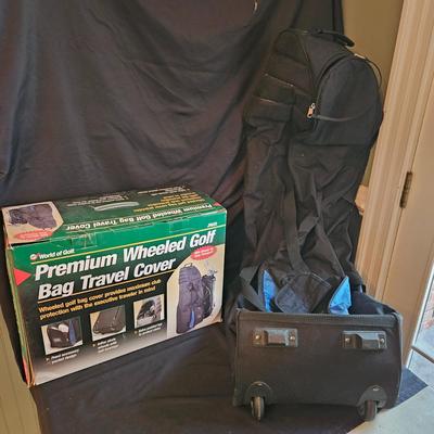 Pair of World of Golf Premium Wheeled Golf Bag Travel Covers (LR-DW)
