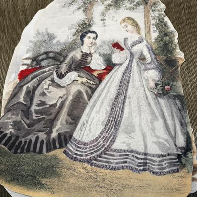 LOT 24 - Large Victorian La Mode Illustree Clipped Prints