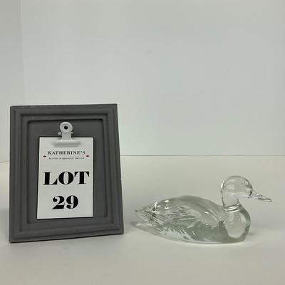-29- FENTON | Clear Glass Duck Figure | Marked