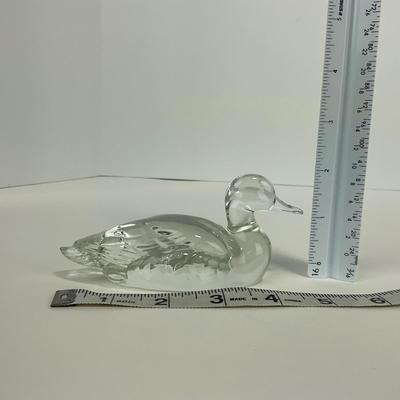 -29- FENTON | Clear Glass Duck Figure | Marked