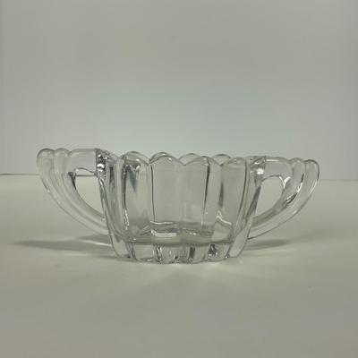 -32- GLASSWARE | Vintage Heisey Glass Open Sugar Bowl Two Handles | Marked