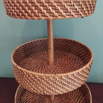 Handwoven Basket and Wicker Fruit Display (LR-BBL)