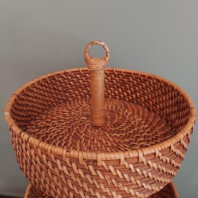 Handwoven Basket and Wicker Fruit Display (LR-BBL)