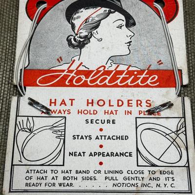 LOT 27 - Vintage Pullastic and Holdtite Hat Holders / Hat Elastics