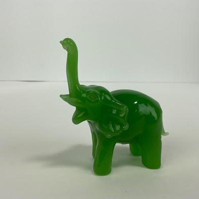 -36- GLASSWARE | Small Jadeite Elephant Figure
