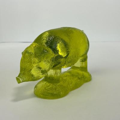 -38- URANIUM | Summit Art Glass Vaseline Yellow Pig