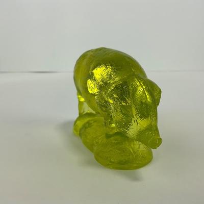 -38- URANIUM | Summit Art Glass Vaseline Yellow Pig