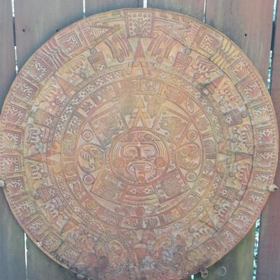 Stone Aztec Calendar Wall Hanging (BLR-BBL)