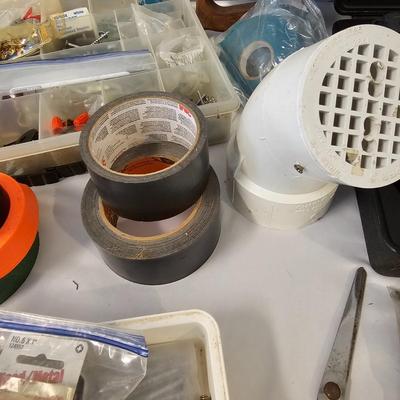 Huge Assortment of Hardware, Tools & Tarps (G-JS)