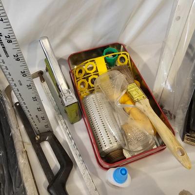 Huge Assortment of Hardware, Tools & Tarps (G-JS)