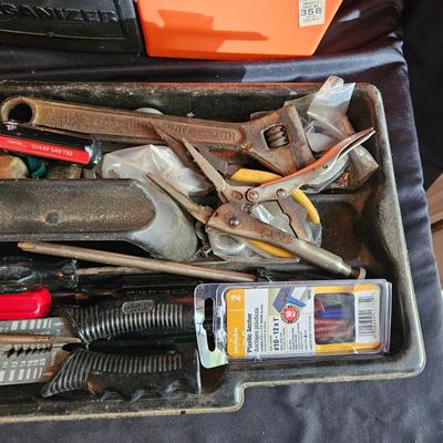 Stanley and Rubbermaid Tool Boxes with Hand Tools (G-DW)