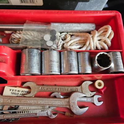 Stanley and Rubbermaid Tool Boxes with Hand Tools (G-DW)