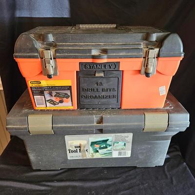 Stanley and Rubbermaid Tool Boxes with Hand Tools (G-DW)